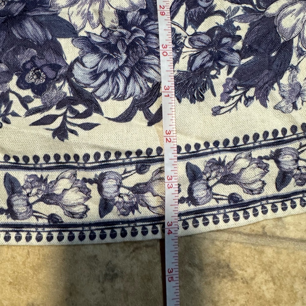 NWT Max Studio Navy and Cream Floral A-Line Skirt Size Small - Picture 4 of 8